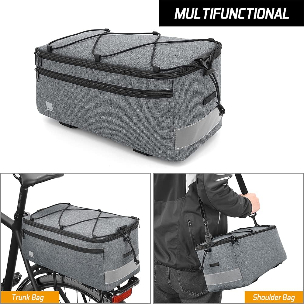 Bolsa de bicicleta aislada de 8L para portaequipajes trasero con correa para el hombro – Trevilo