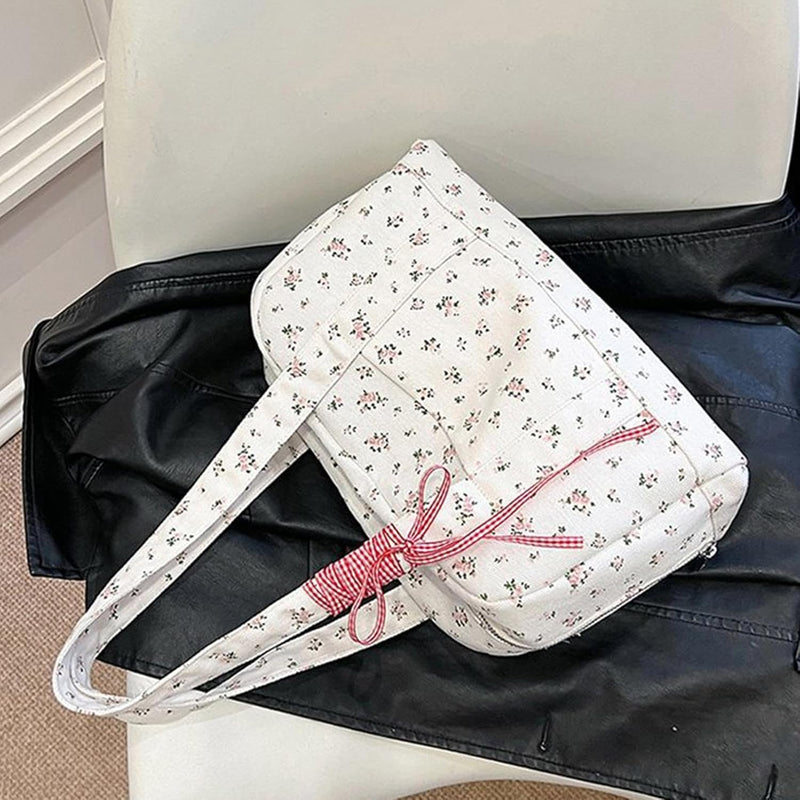 Bow Duffle Bag – Große Canvas-Wochenendtasche mit Bandakzent – Floria
