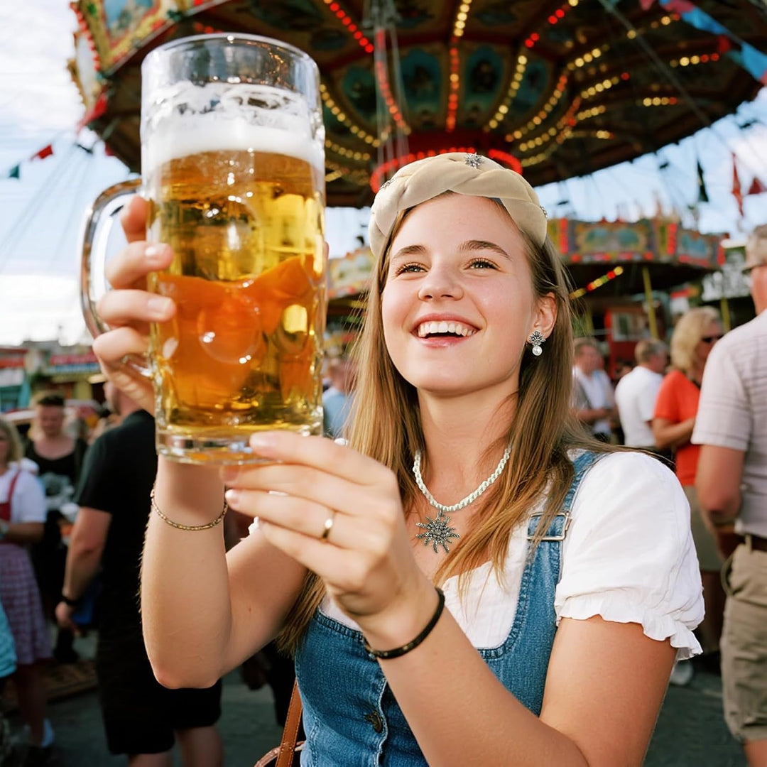 Conjunto de joyería Edelweiß con perlas – TrachtenZauber Oktoberfest 2025