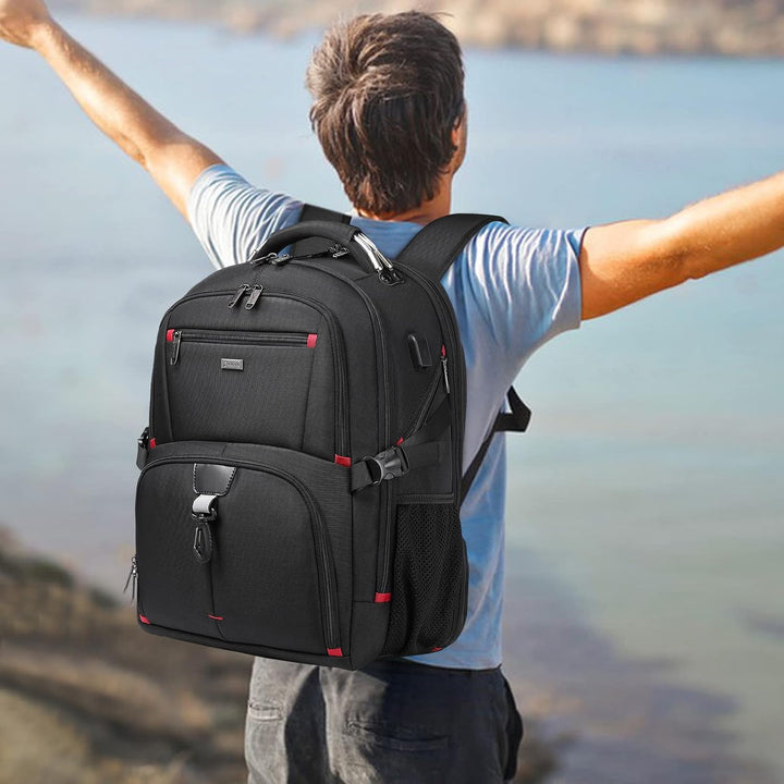 50L Waterproof Extra Large Travel Laptop Backpack with USB Port