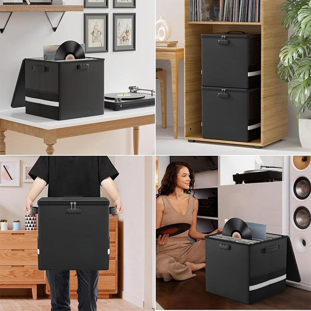 Fireproof Storage Case for Vinyl Records – Waterproof Organizer for 150+ 12-Inch Vinyl Records – Arcion