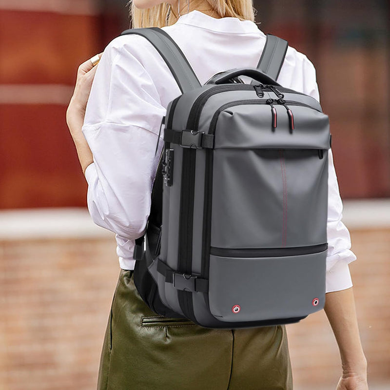 Air Vacuum Cleaner Backpack – Expandable 60L Waterproof Travel Bag with Laptop Compartment – Trivora