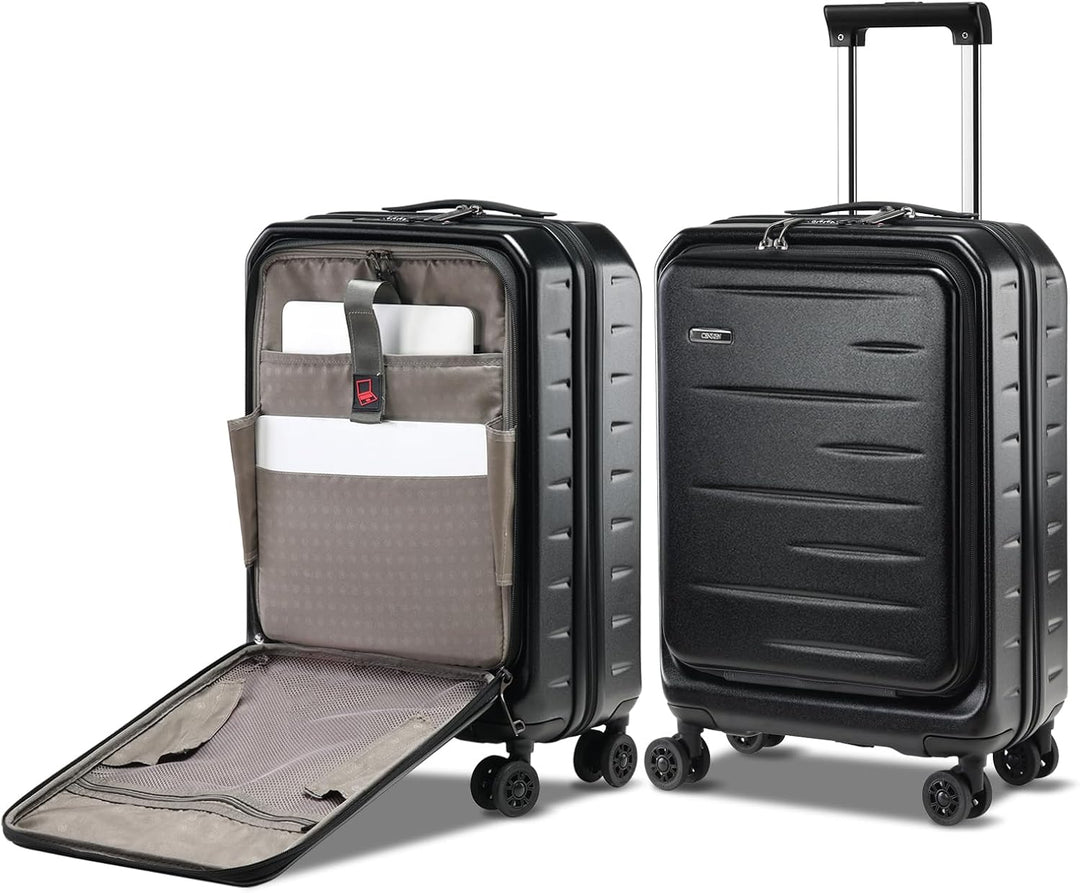 Maleta rígida expandible con compartimento frontal y cerradura TSA