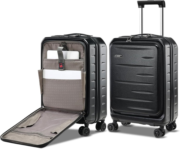 Maleta rígida expandible con compartimento frontal y cerradura TSA