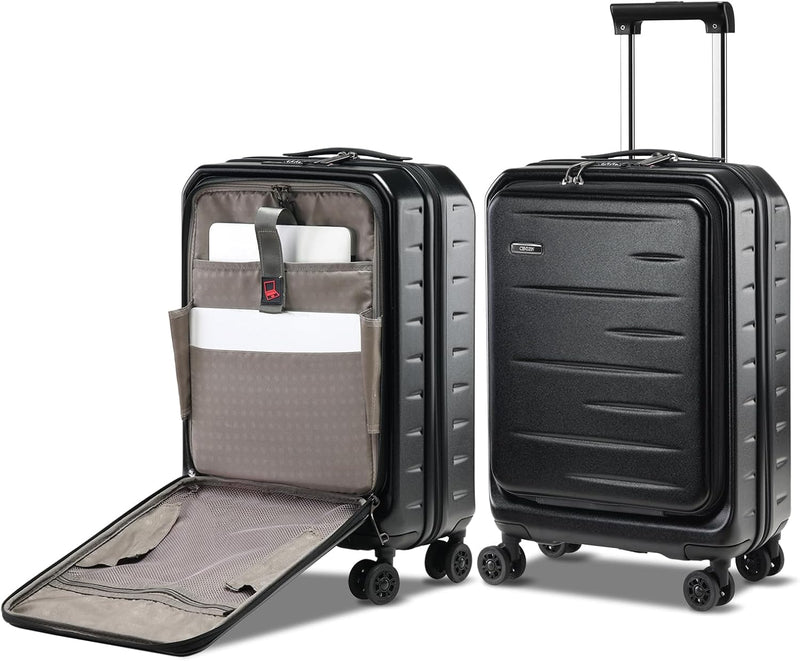 Maleta rígida expandible con compartimento frontal y cerradura TSA