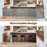 Rejilla de seguridad para niños con red retráctil y cierre automático – Kivora