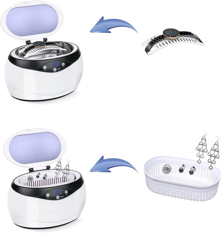 Ultrasonic Jewelry Cleaner 650ml with Watch Holder – ShineMate