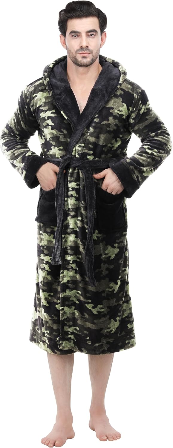 Komfortabel herre fleece badekåbe - Harry