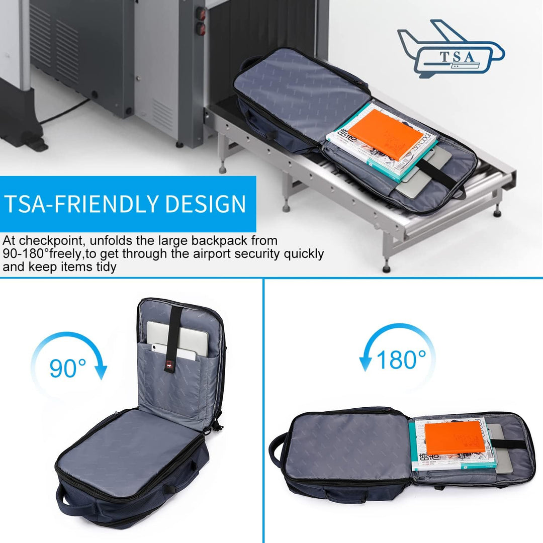 Utvidbar 45–55L vanntett reise-ryggsekk med 46,5 cm laptoplomme