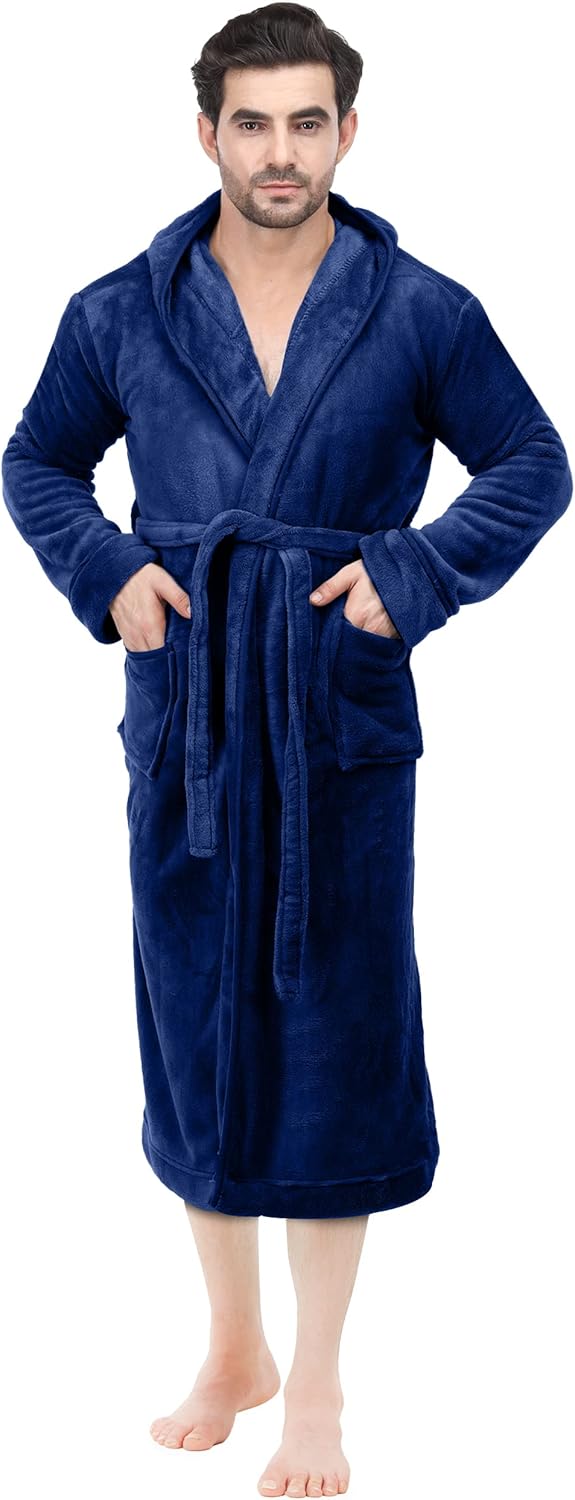 Komfortabel herre fleece badekåbe - Harry