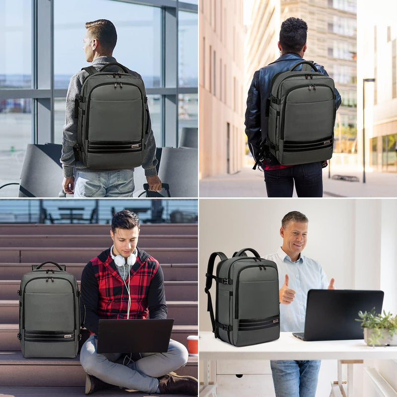 Utvidbar 45–55L vanntett reise-ryggsekk med 46,5 cm laptoplomme
