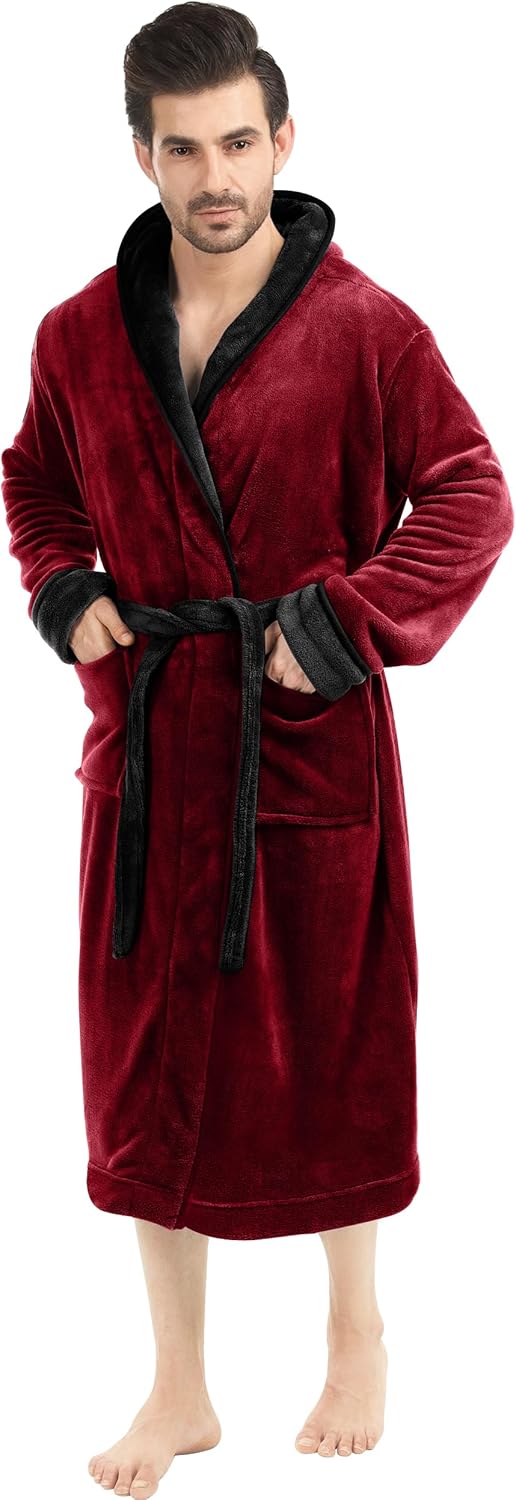 Komfortabel herre fleece badekåbe - Harry