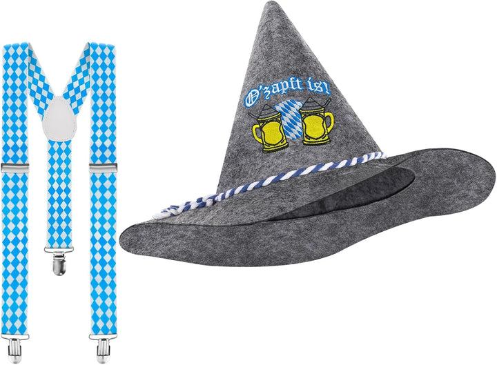 Conjunto tradicional con sombrero y tirantes – WiesnHeld Oktoberfest 2025