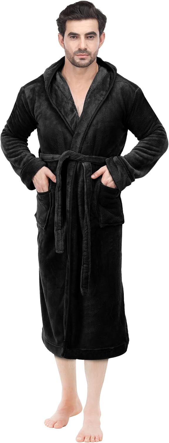 Komfortabel herre fleece badekåbe - Harry