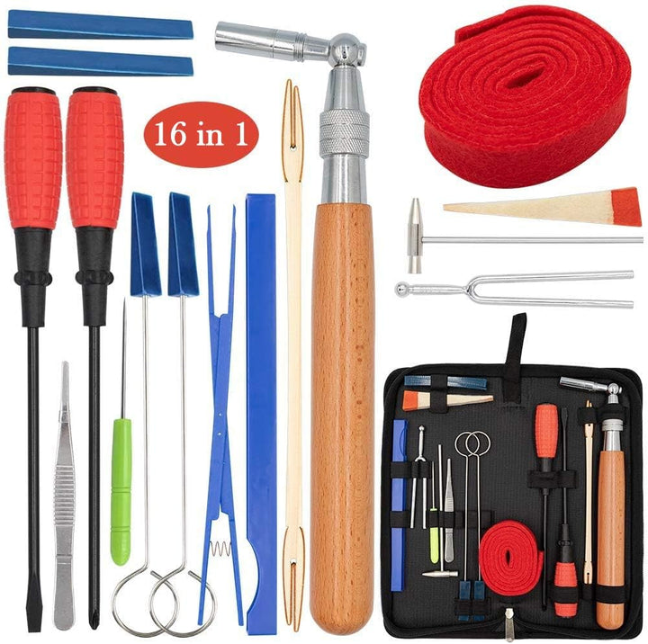 Set profesional de afinación de piano de 16 piezas con funda de almacenamiento – Arvena