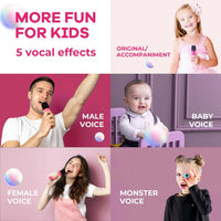 Máquina de karaoke mini portátil con altavoz Bluetooth y 2 micrófonos inalámbricos – Veylo