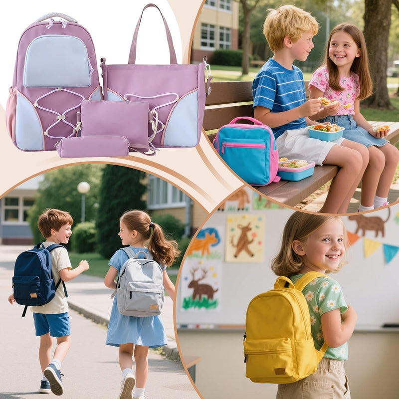 School Backpack Set – Large Volume Backpack for Students with Pencil Case and Pockets – Nivora