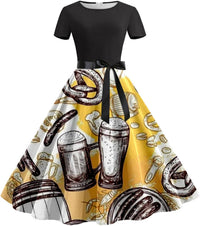 Beer Mug & Pretzel Dress with Waistband – Anna Oktoberfest 2025