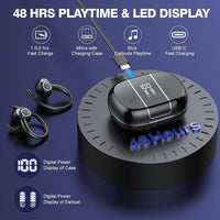 Drahtlose Bluetooth 5.3 Sport-Ohrhörer mit Geräuschreduzierung und 48 Stunden Wiedergabe – Zeyora