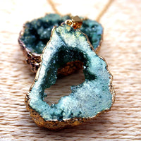 Naturlig krystal-geode vedhæng – Gaia
