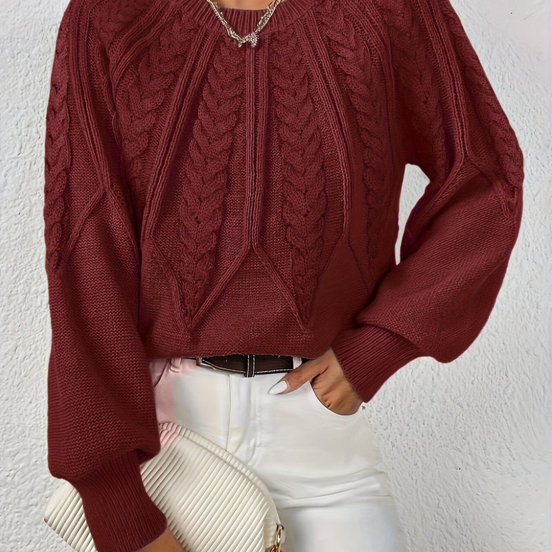 Women's knitted sweater with lantern sleeves – Sanna