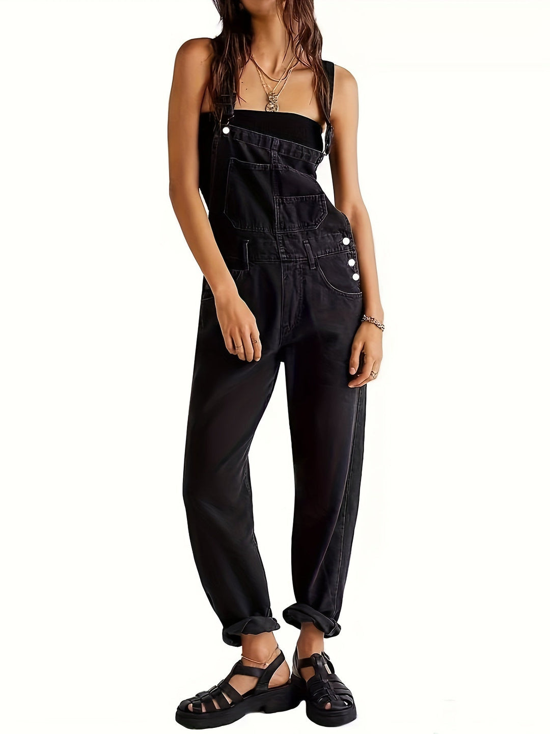 Stylish women's denim jumpsuit for every day - CityEase