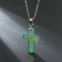 Necklace with Cross made of Natural Gemstones – Seraphina