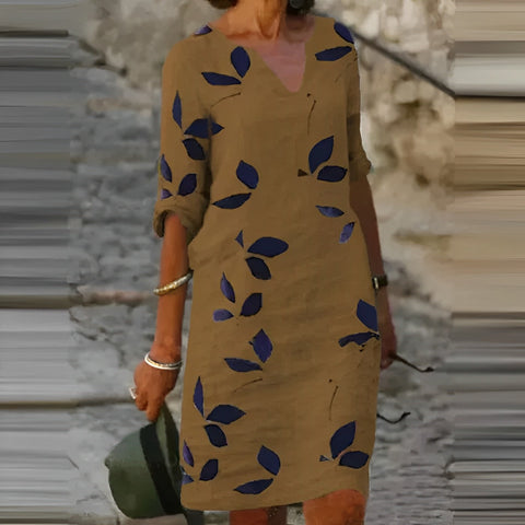 Vestidos de verano a la moda con estampado de hojas – Liora