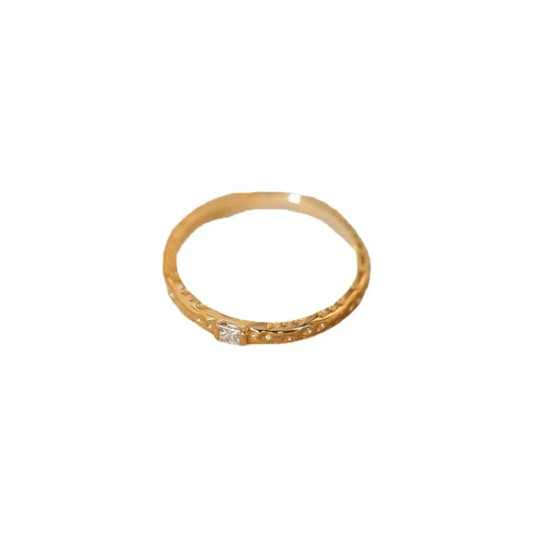 Gold-plated Sterling Silver Ring with Cubic Zirconia – Aurora