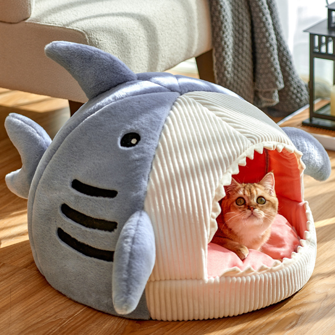 Bærbar kattehule med varmt pude – CozyCave