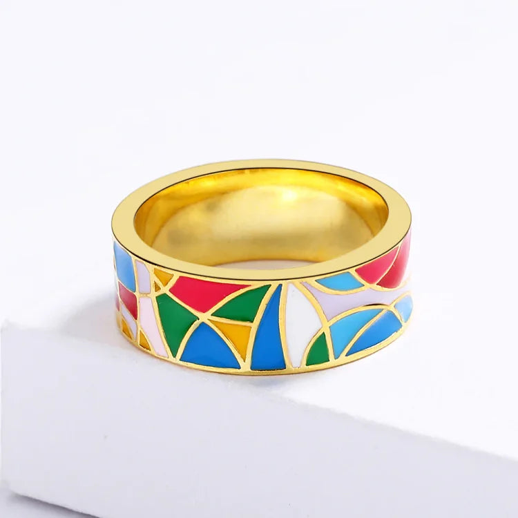 Klassisk emalje zirkonia ring – Nadia