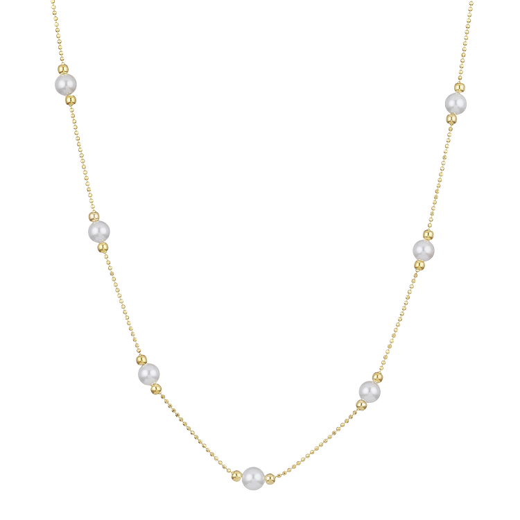 Timeless Golden Pearl Necklace – Serena