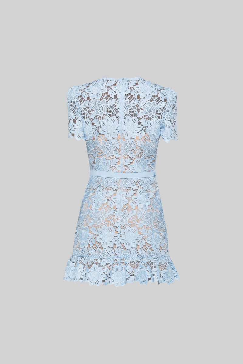 Embroidered summer mini dress with waist belt – Alina
