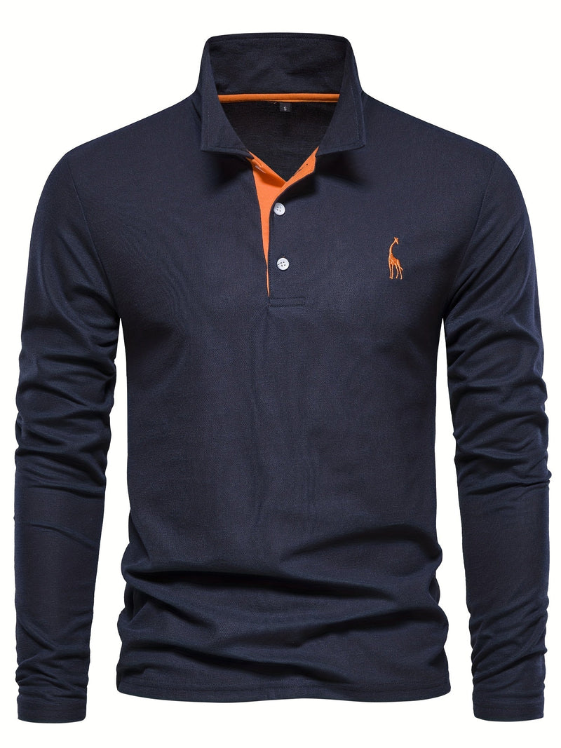 Polo cómodo para hombre con mangas largas
