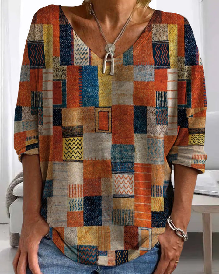 Autumn loose-fitting cotton top – Amira