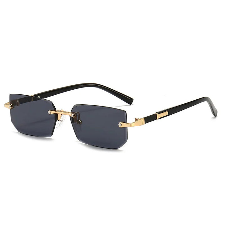 Stylische Rechteck-Sonnenbrille ohne Rahmen für Damen - KlaraView