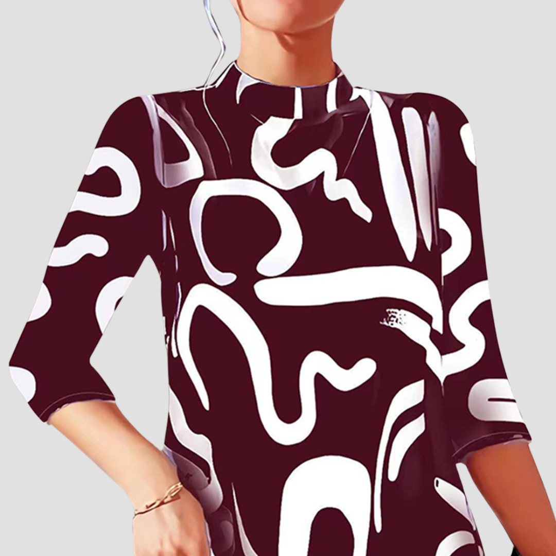 Mini dress with long sleeves & round neckline – Elanora