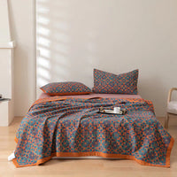 Cotton quilt with blue pattern – Florencia