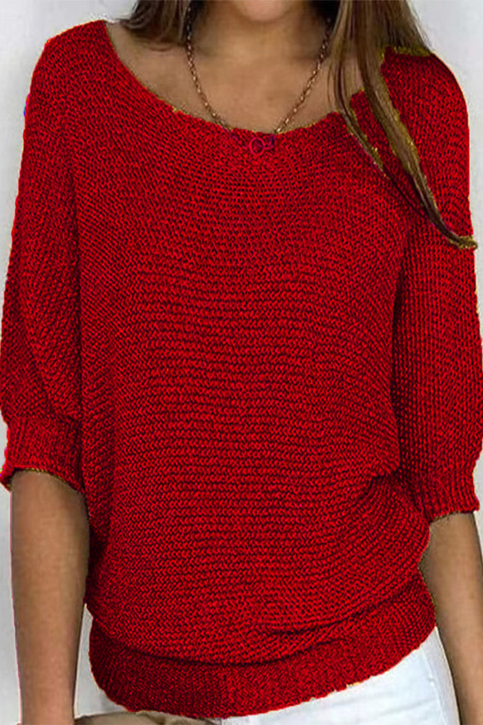 Knitted Sweater for Women with Batwing Sleeves and Loose Fit – Mira