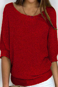 Knitted Sweater for Women with Batwing Sleeves and Loose Fit – Mira