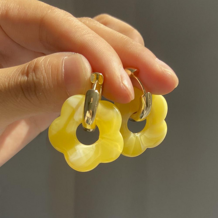 Gold-plated Flower Earrings - Valeria