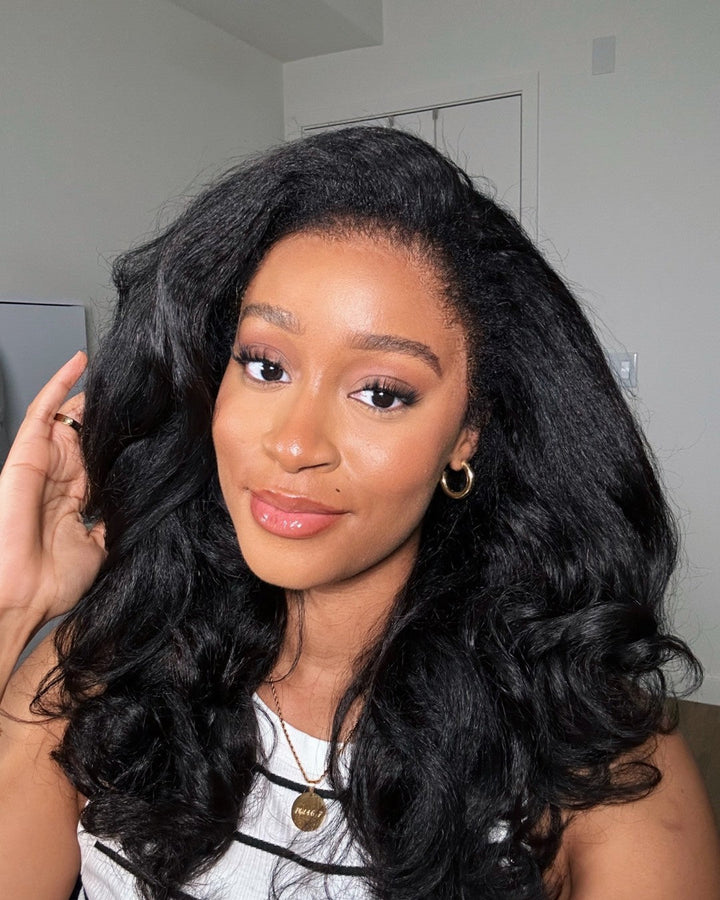 Black HD Lace Wig with Body Wave & Curly Hairline – Amara