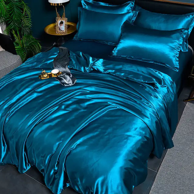 Luxe Uni Satin Duvet Cover - SilkSerenity