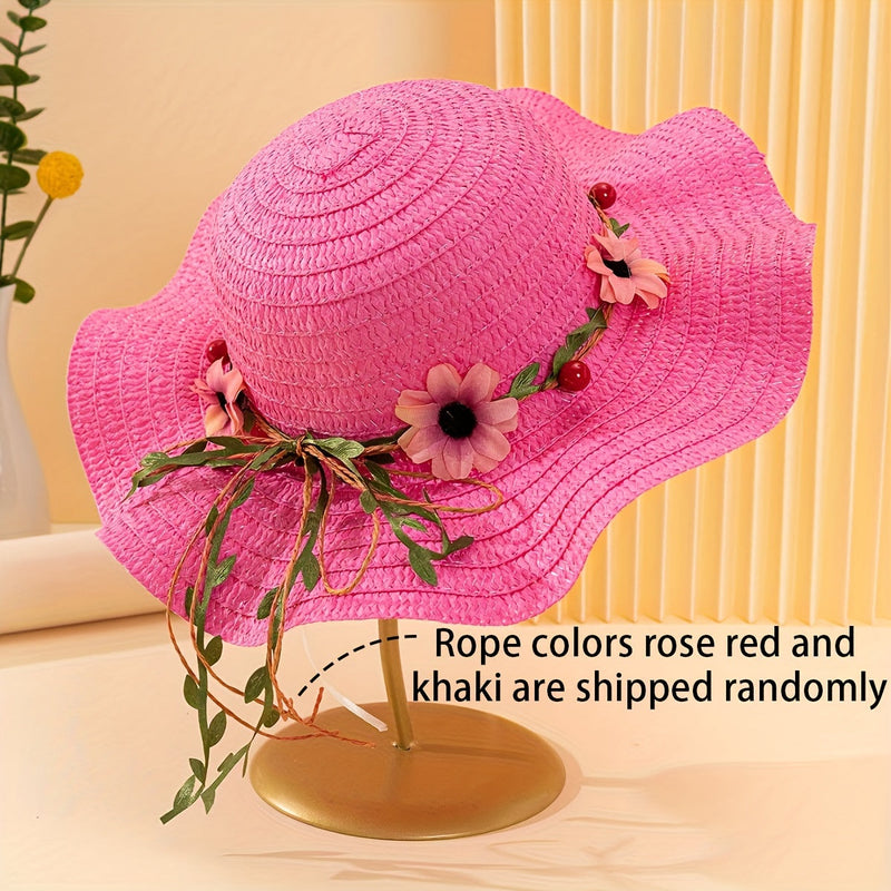 Women's Summer Straw Hat with Flower and Fruit Details – Solène