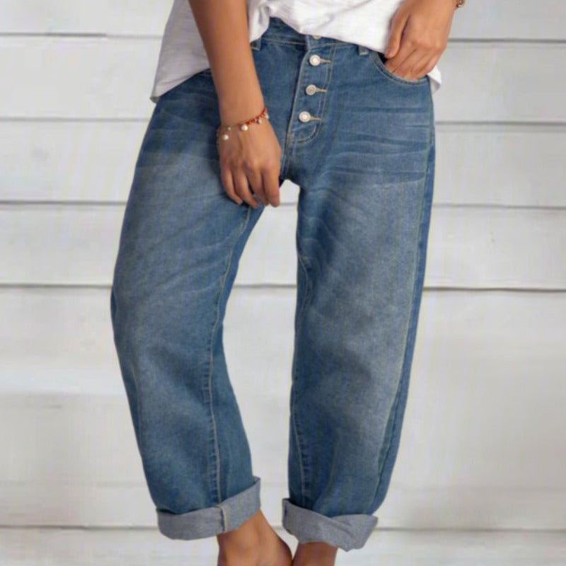 Jeans boyfriend de talle alto para mujer – Maribel