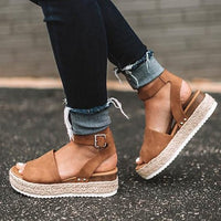 Women's Platform Espadrille Sandals with Wedge Heel & Straps – Livia