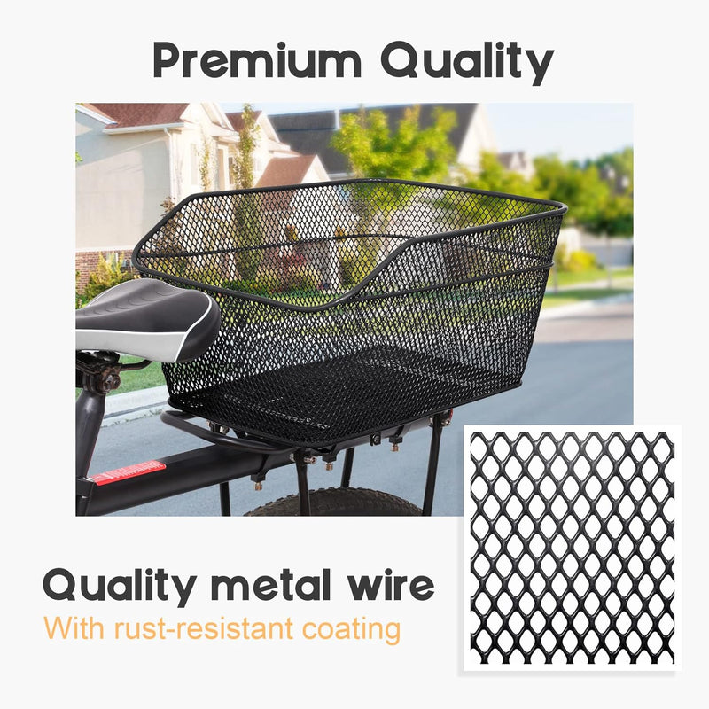 Waterproof rear bicycle basket with rainproof cover – Velora