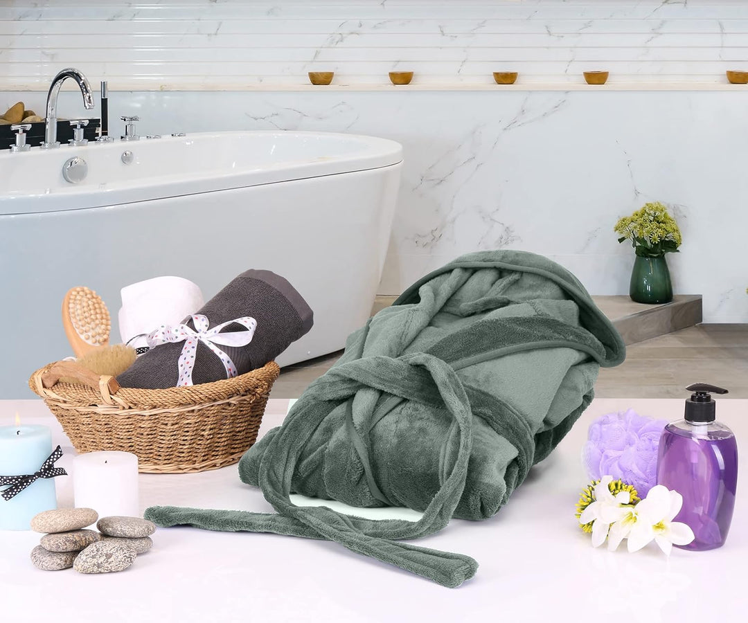 Komfortabel herre fleece badekåbe - Harry
