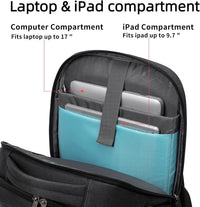 Vanntett reiselaptop-ryggsekk med USB-tilkobling og organisert oppbevaring
