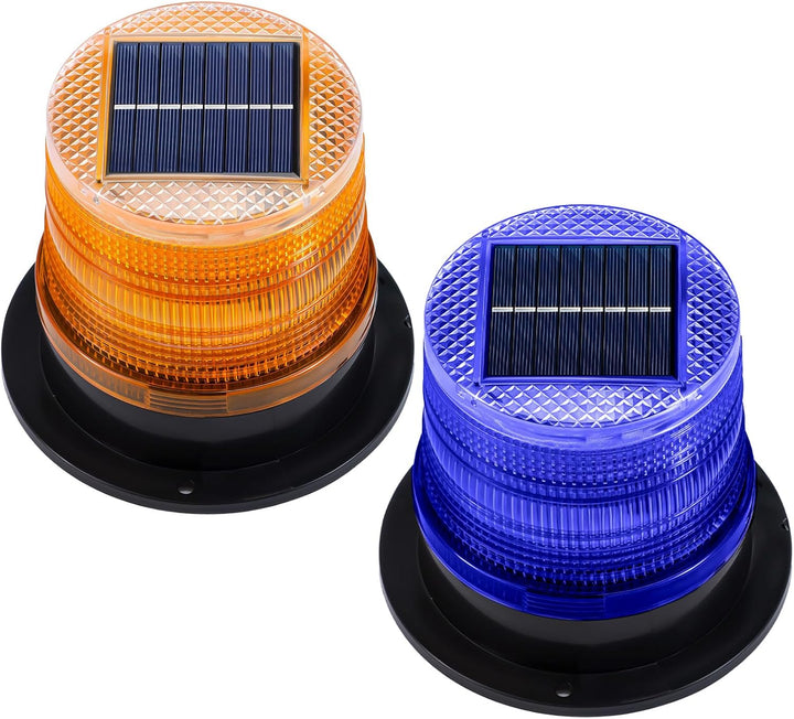 Solar-Powered Amber and Blue Magnetic Strobe Light Set – Liora